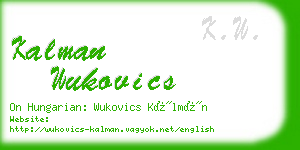 kalman wukovics business card